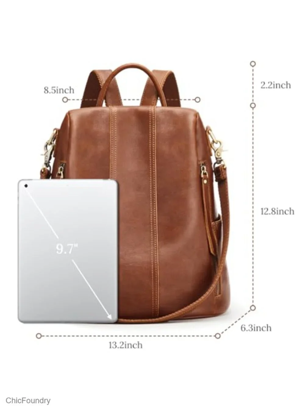 Genuine Leather Backpack Purse for Women Anti-Theft Travel Daypack Shoulder Bag